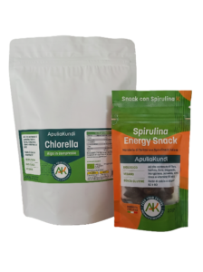 Chlorella BIO – Alga in compresse  - Formato ricarica da 200g + Spirulina Energy Snack in omaggio